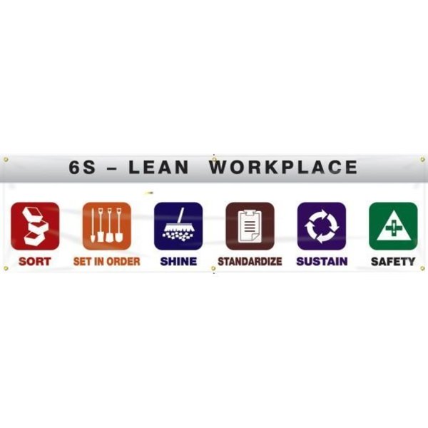 Accuform SAFETY BANNERS 6S LEAN WORKPLACE  SORT MBR987 MBR987